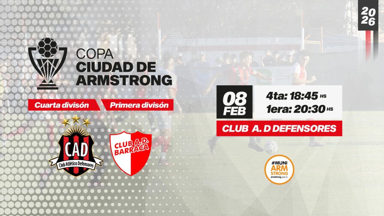 EL DOMINGO SE JUEGA LA 5° COPA CIUDAD DE ARMSTRONG
