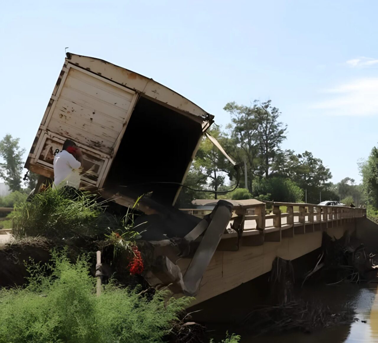 CAYÓ UN CAMIÓN EN EL ACCESO AL PUENTE DE RUTA 9 EN CARCARAÑÁ