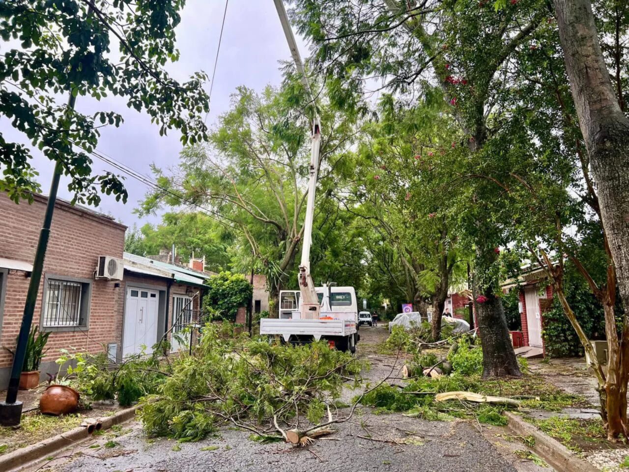 INTENSO TRABAJO CONJUNTO EN CAÑADA DE GÓMEZ TRAS LA TORMENTA