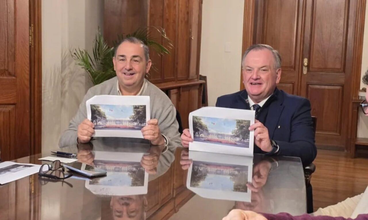 EL PTE. DEL SENADO FELIPE MICHLIG RECIBIÓ AL INTENDENTE POLETTI POR LA PUESTA EN VALOR DE PLAZA ITALIA