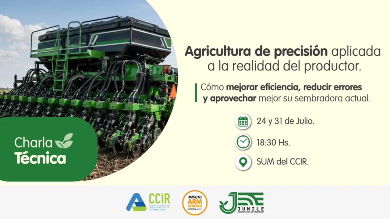 ARMSTRONG: BRINDARÁN UNA CHARLA TÉCNICA SOBRE AGRICULTURA DE PRECISIÓN CON ESPECIALISTAS DEL SECTOR